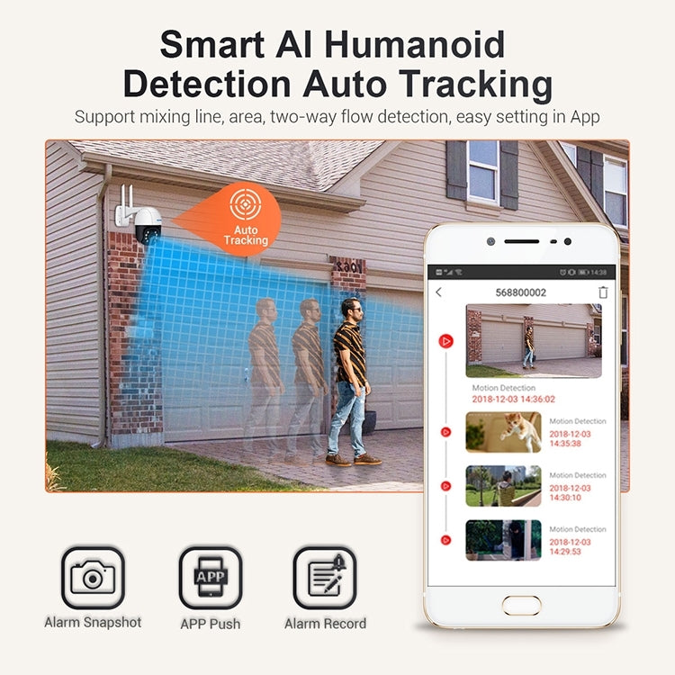 ESCAM QF518 5MP Smart WiFi IP Camera, Support AI Humanoid Detection / Auto Tracking / Dual Light Night Vision / Cloud Storage / Two Way Audio / TF Card, EU Plug, US Plug, UK Plug, AU Plug ESCAM QF518 5MP Smart WiFi IP Camera, Support AI Humanoid Detection / Auto Tracking / Dual Light Night Vision / Cloud Storage / Two Way Audio / TF Card, EU Plug, US Plug, UK Plug, AU Plug